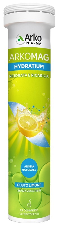 ARKOMAG HYDRATIUM REIDRATA E RICARICA LIMONE 24 COMPRESSE EFFERVESCENTI SENZA ZUCCHERI CON EDULCORANTE - Farmastop