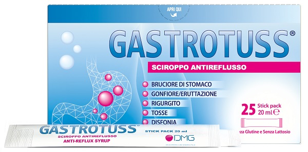 GASTROTUSS 25 STICK PACK DA 20 ML SCIROPPO ANTIREFLUSSO - Farmastop