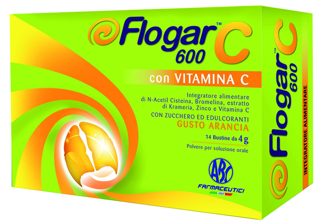FLOGAR  C 600 CON VITAMINA C 14 BUSTINE GUSTO ARANCIA - Farmastop