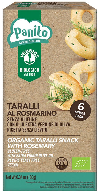 PANITO TARALLI ROSMARINO SENZA GLUTINE E SENZA LIEVITO 180 G - Farmastop