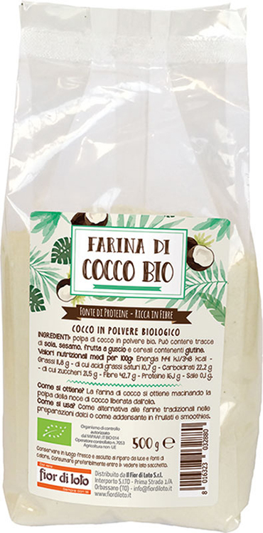 FIOR DI LOTO FARINA DI COCCO BIO 500 G - Farmastop