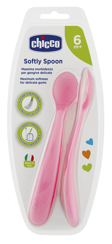CHICCO CUCCHIAIO SILICONE FEMMINILE BI PACK 6M+ - Farmastop