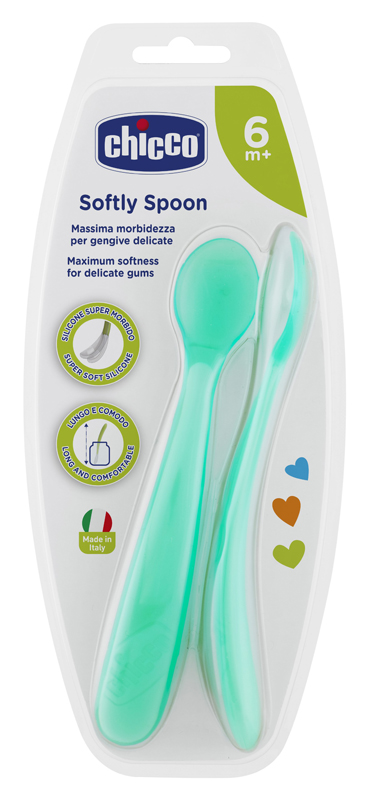 CHICCO CUCCHIAIO SILICONE MASCHILE BI PACK 6M+ - Farmastop
