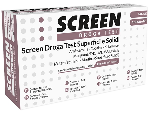 DROGA TEST RILEVA 7 DROGHE SU SUPERFICI O POLVERI SCREEN DROGA TEST SUPERFICI E POLVERI - Farmastop
