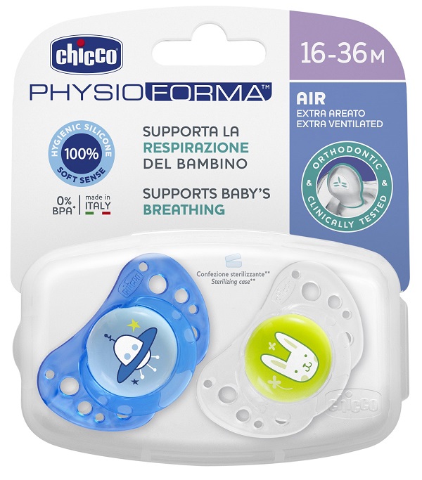 CHICCO SUCCHIETTO AIR BOY IN SILICONE 16-36 MESI 2 PEZZI - Farmastop