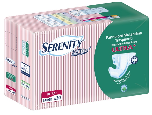 PANNOLONE A MUTANDINA SERENITY FITTED ULTRA + ALOE L 30 PEZZI - Farmastop