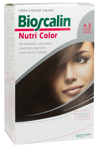 BIOSCALIN NUTRI COLOR 4,3 CASTANO DORATO SINCROB 124 ML - Farmastop