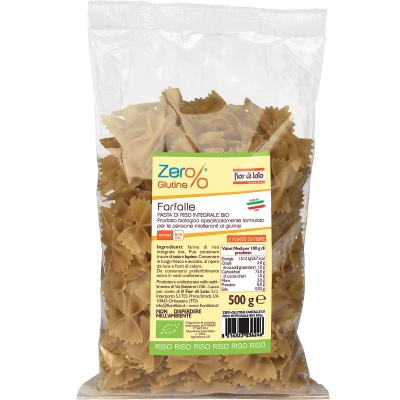 ZER% GLUTINE FARFALLE DI RISO INTEGRALE BIO 500 G - Farmastop
