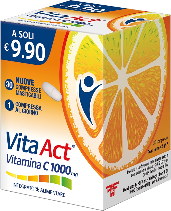 VITA ACT VITAMINA C 1000MG 30 COMPRESSE MASTICABILI - Farmastop