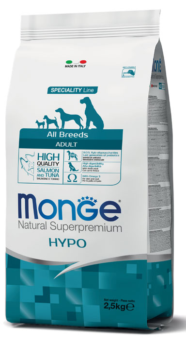 MONGE ALL BREEDS ADULT HYPOALLERGENIC SALMONE & TONNO 12000 G - Farmastop