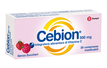 CEBION MASTICABILE SENZA ZUCCHERO VITAMINA C 500 MG 20 COMPRESSE - Farmastop