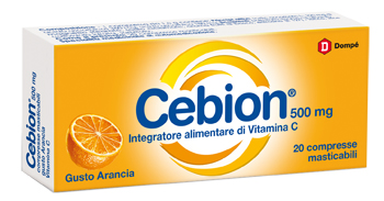 CEBION MASTICABILE ARANCIA VITAMINA C 500 MG 20 COMPRESSE - Farmastop