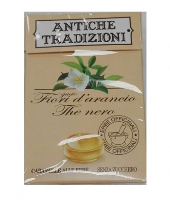 ANTICHE TRADIZIONI CARAMELLE SENZA ZUCCHERO FIORI D'ARANCIO  THE NERO - Farmastop