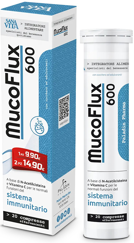 SANAVITA MUCOFLUX 600 20 CAPSULE EFFERVESCENTI - Farmastop