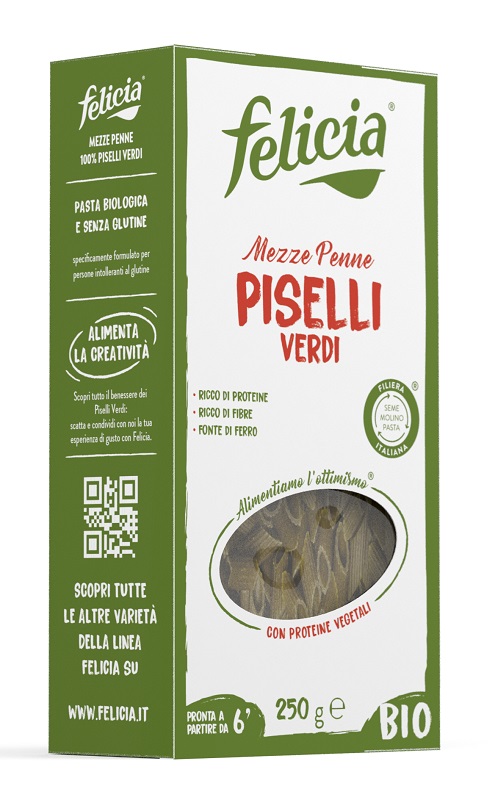 FELICIA BIO MEZZE PENNE PISELLI VERDI 250 G - Farmastop