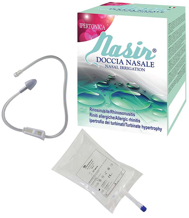 NASIR DOCCIA NASALE 2 SACCHE 250 ML ISOTONICA + 1 DEFLUSSORE - Farmastop