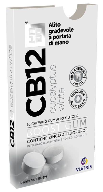 CB12 BOOST EUCALYPTUS WHITE 10 CHEWING GUM - Farmastop