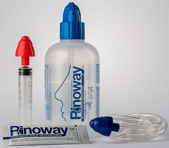 RINOWAY DOCCIA PER IRRIGAZIONE NASALE + 15 SALI ISOTONICI - Farmastop