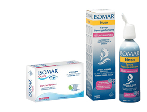 ISOMAR SOLUZIONE ACQUA MARE NASO IPERTONICA NASO SPRAY DECONGESTIONANTE ACIDO IALURONICO + OCCHI - Farmastop