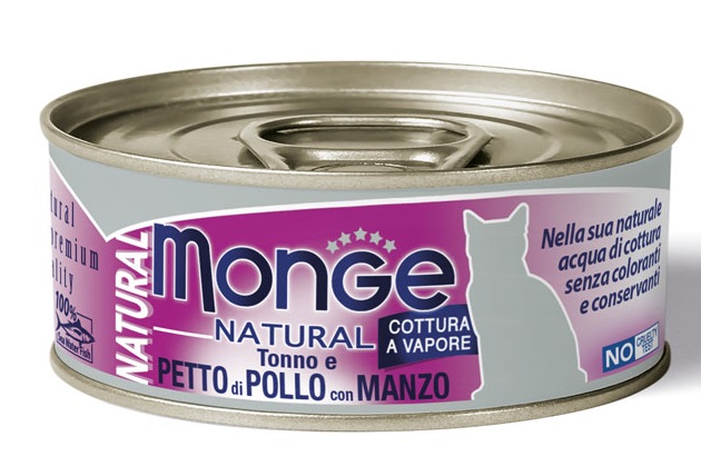 MONGE NATURAL QUALITY GATTO MONGE NATURAL PETTO DI POLLO CON MANZO 80 G - Farmastop
