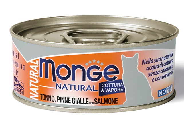 MONGE NATURAL QUALITY GATTO MONGE NATURAL TONNO DEL PACIFICO CON SALMONE 80 G - Farmastop