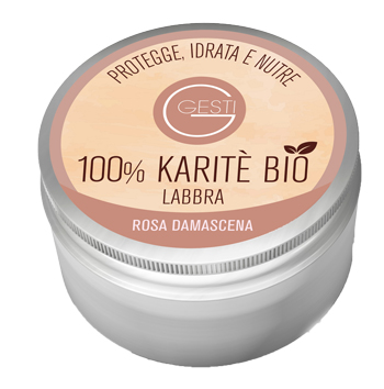 GESTI 100% KARITE' BIO 10 ML ROSA DAMASCENA LABBRA - Farmastop