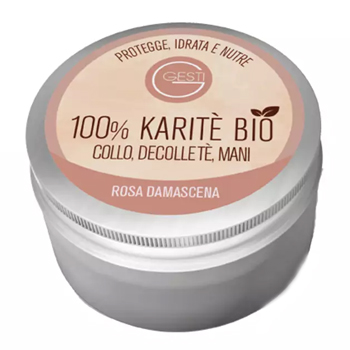 GESTI 100% KARITE' BIO 50 ML ROSA DAMASCENA COLLO, DECOLTE', MANI - Farmastop