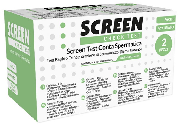 KIT PER L'INDIVIDUAZIONE DI CONTA SPERMATICA 2 PEZZI FERTILITA' MASCHILE SCREEN TEST CONTA SPERMATICA - Farmastop