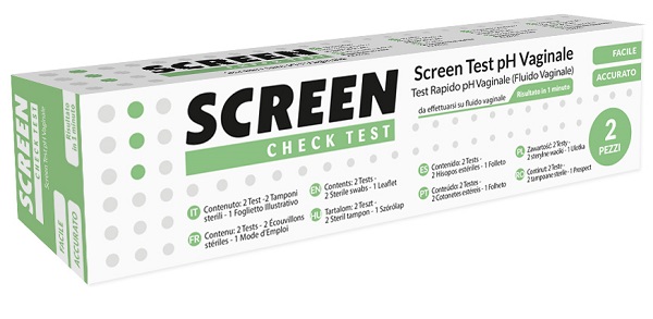 TEST RAPIDO CHE MISURA IL LIVELLO DEL PH VAGINALE 2 PEZZI SCREEN CHECK TEST PH VAGINALE - Farmastop