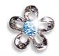 ORECCHINI STERILI BJT943 METAL FLOWER W/AQUA CRY - Farmastop