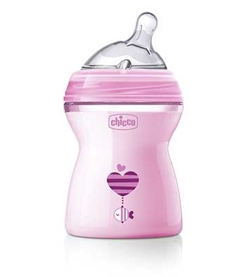CHICCO BIBERON NATFEEL 2M+ GIRL 250 ML - Farmastop