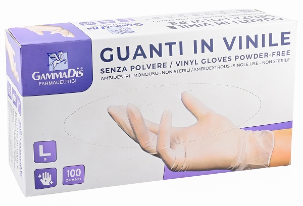 GUANTI VINILE SENZA POLVERE LARGE 100 PEZZI GAMMADIS - Farmastop