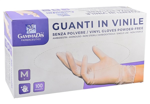 GUANTI VINILE SENZA POLVERE SMALL 100 PEZZI GAMMADIS - Farmastop
