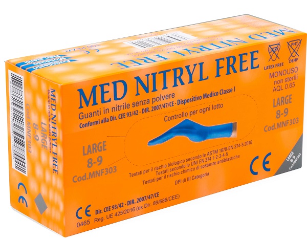 GUANTI NITRILE SENZA POLVERE LARGE 100 PEZZI - Farmastop