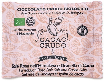 CACAO CRUDO TAVOLETTA CIOCCOLATO FONDENTE AL SALE ROSA E GRANELLA CACAO BIO - Farmastop