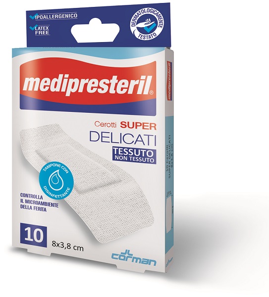 MEDIPRESTERIL CEROTTI DELICATI SUPER 8 X 3,8 10 PEZZI - Farmastop