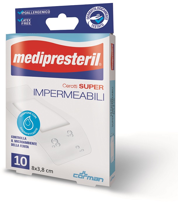 MEDIPRESTERIL CEROTTI IMPERMIABILI SUPER 8 X 3,8 10 PEZZI - Farmastop