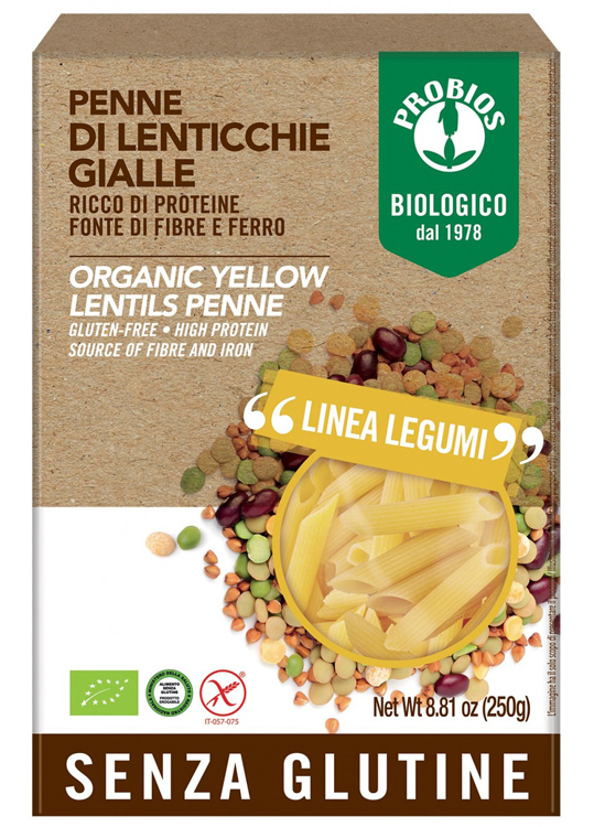PROBIOS PENNE LENTICCHIE GIALLE 250 G - Farmastop