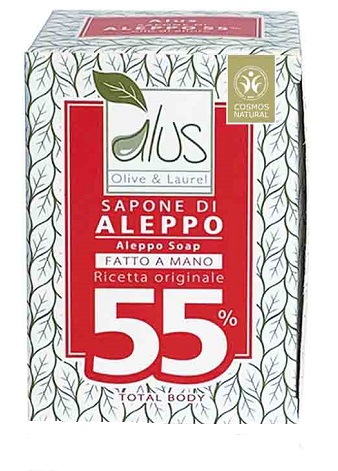 ALUS OLIVE & LAUREL SAPONE DI ALEPPO FATTO A MANO 55% 200 G - Farmastop