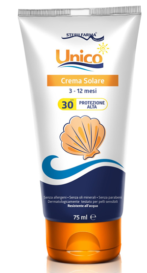 UNICO CREMA SOLARE 3-12 MESI PROTEZIONE ALTA SPF 30+ 75 ML - Farmastop