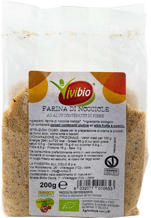 FARINA DI NOCCIOLE VIVIBIO 200 G - Farmastop