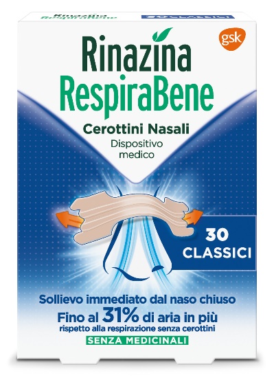 RINAZINA RESPIRABENE CEROTTI NASALI CLASSICI CARTON 30 PEZZI - Farmastop