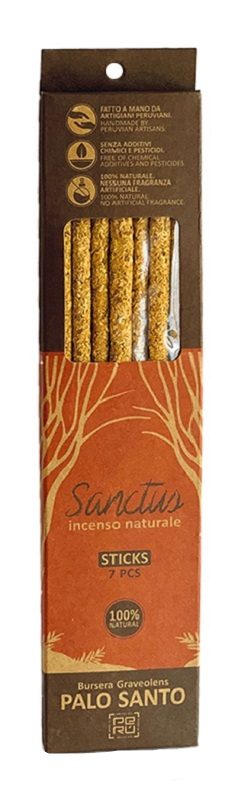 SANCTUS INCENSO NATURALE STICK PALO SANTO 7 PEZZI - Farmastop