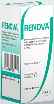 RENOVA COLLIRIO SOSTITUTO LACRIMALE A BASE DI ACIDO IALURONICO 0,4% FLACONE DA 10 ML SENZA CONSERVANTI - Farmastop