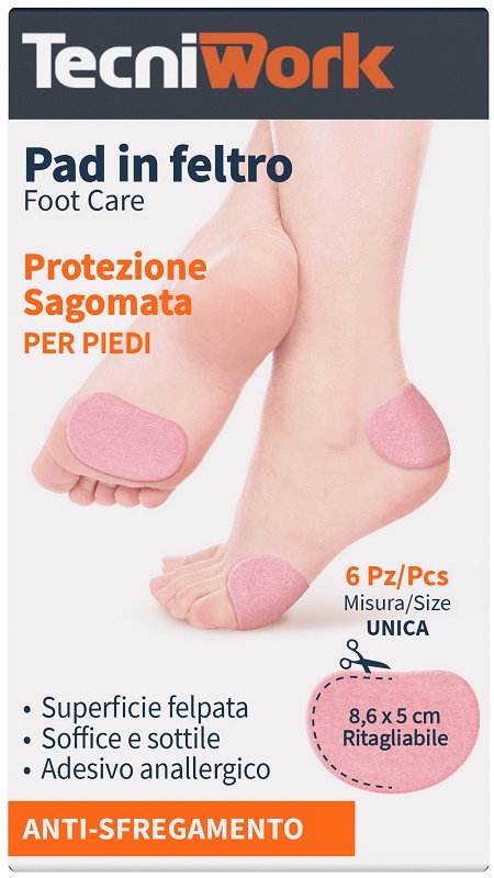 PAD IN FELTRO SAGOMATO 8,6X5CM 6 PEZZI - Farmastop