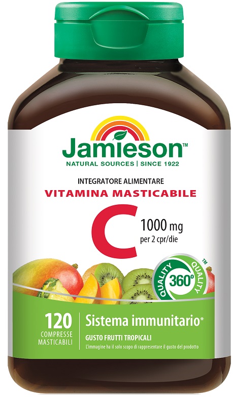 JAMIESON VITAMINA C 1000 120 COMPRESSE MASTICABILI FRUTTI TROPICALI - Farmastop