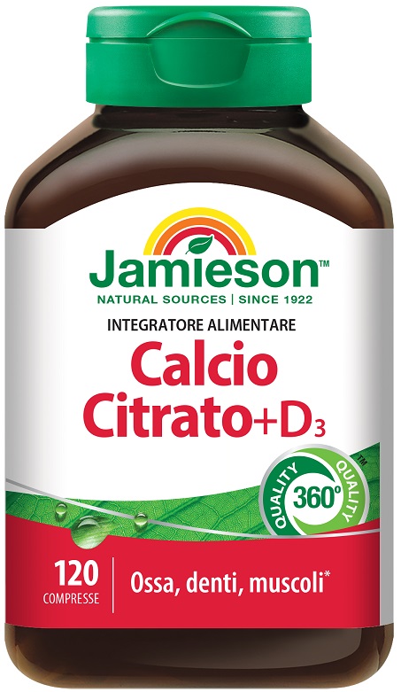 JAMIESON CALCIO CITRATO + VITAMINA D3 120 COMPRESSE - Farmastop