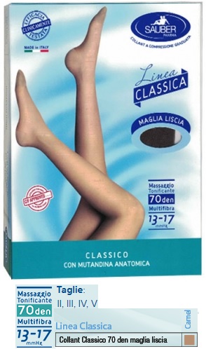 SAUBER CLASSICO COLLANT 70 DENARI MAGLIA LISCIA CAMEL 2 - Farmastop