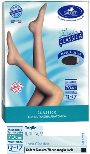 SAUBER CLASSICO COLLANT 70 DENARI MAGLIA LISCIA BLU NOTTE 4 - Farmastop