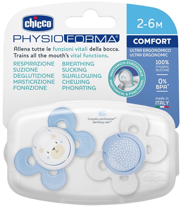 CHICCO SUCCHIETTO COMFORT BOY SILICONE 0-6 MESI 2 PEZZI - Farmastop